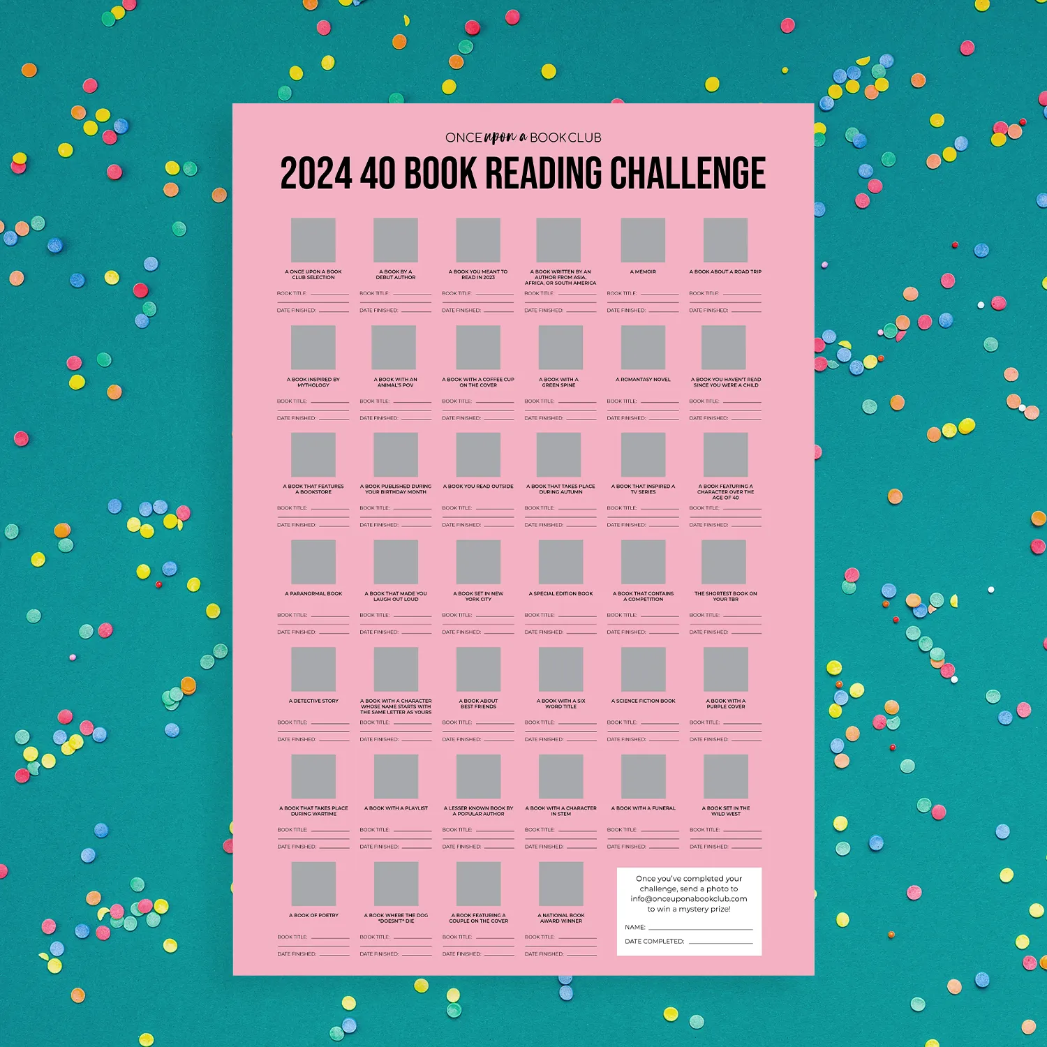 2024, 40 Books Reading Challenge Poster (Sold Out)