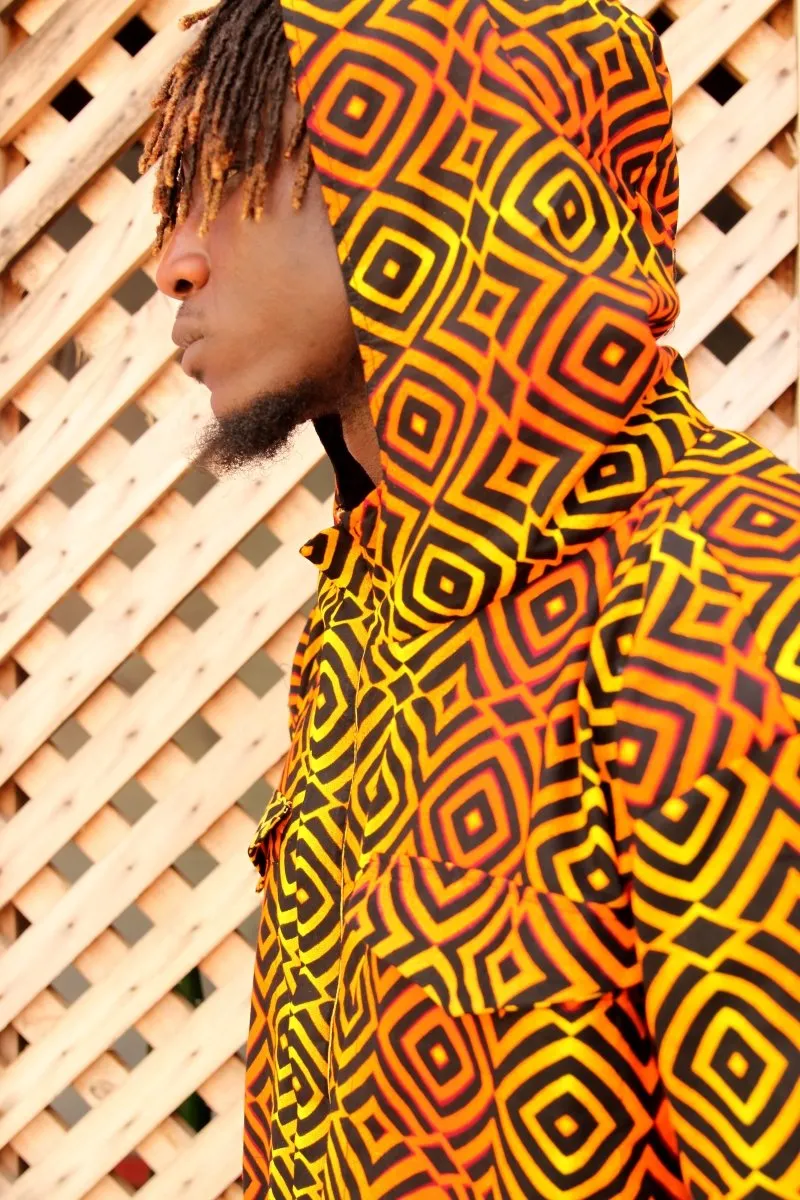 African Jacket In Electric Orange