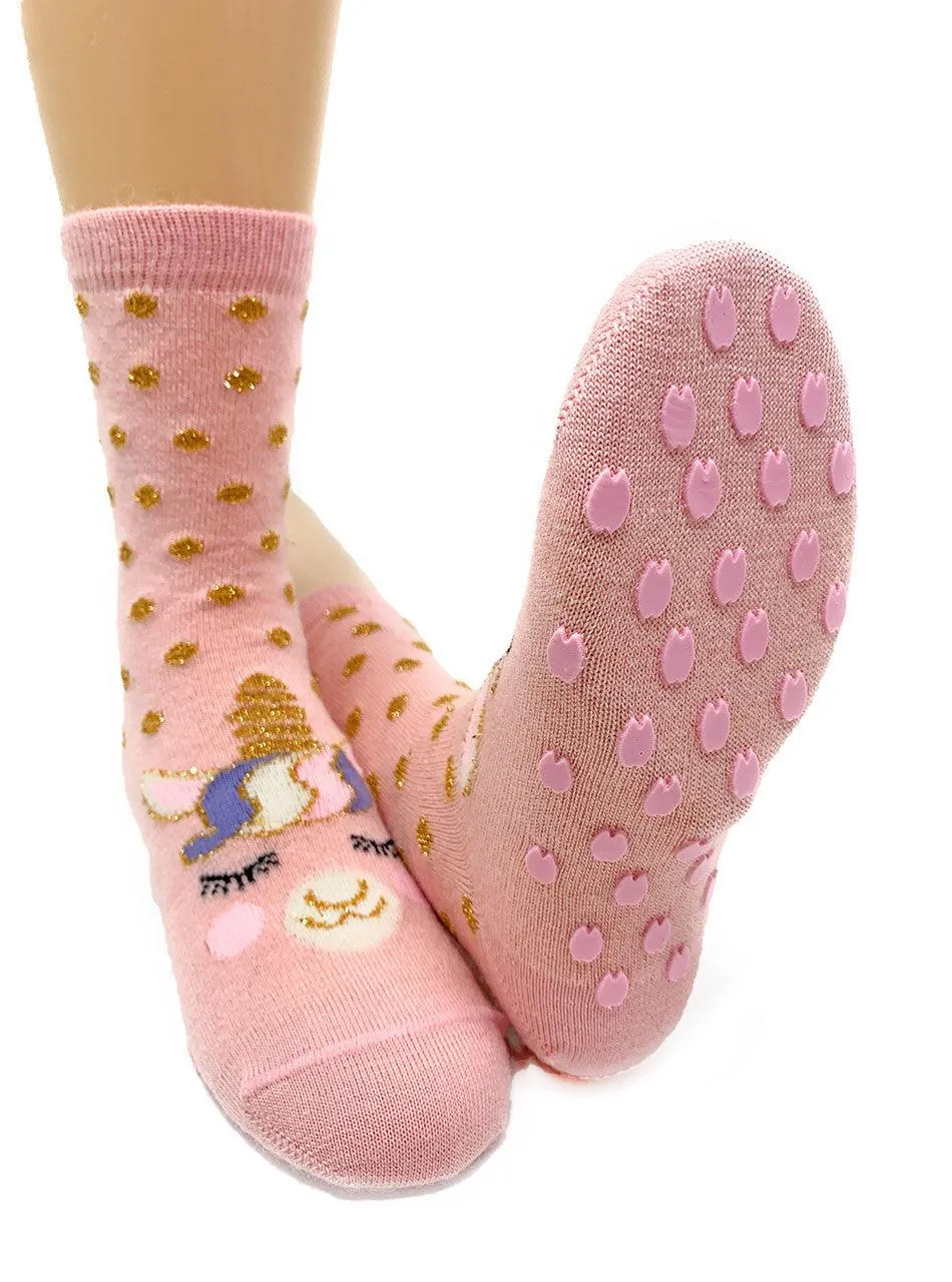 Alpacacorn Princess Non-Skid Socks