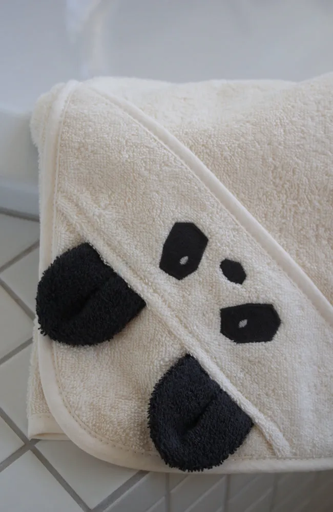 Augusta Hooded Junior Towel - Panda/Creme de la Creme