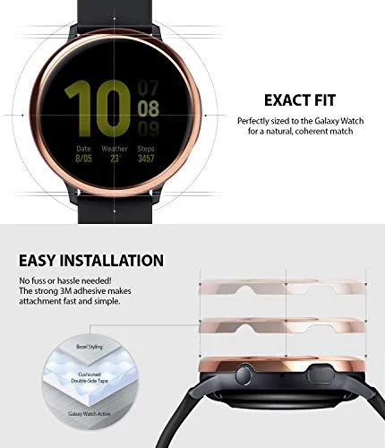 Bezel Styling Cover for Galaxy Watch Active 2 40mm (2019) - Glossy Rose gold (GW-A2-40-02) [Stainless Steel]