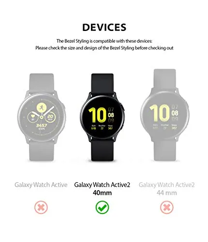 Bezel Styling Cover for Galaxy Watch Active 2 40mm (2019) - Glossy Rose gold (GW-A2-40-02) [Stainless Steel]