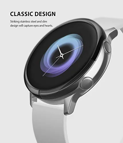 Bezel Styling Cover for Galaxy Watch Active (2019) - Glossy Black [Stainless Steel]