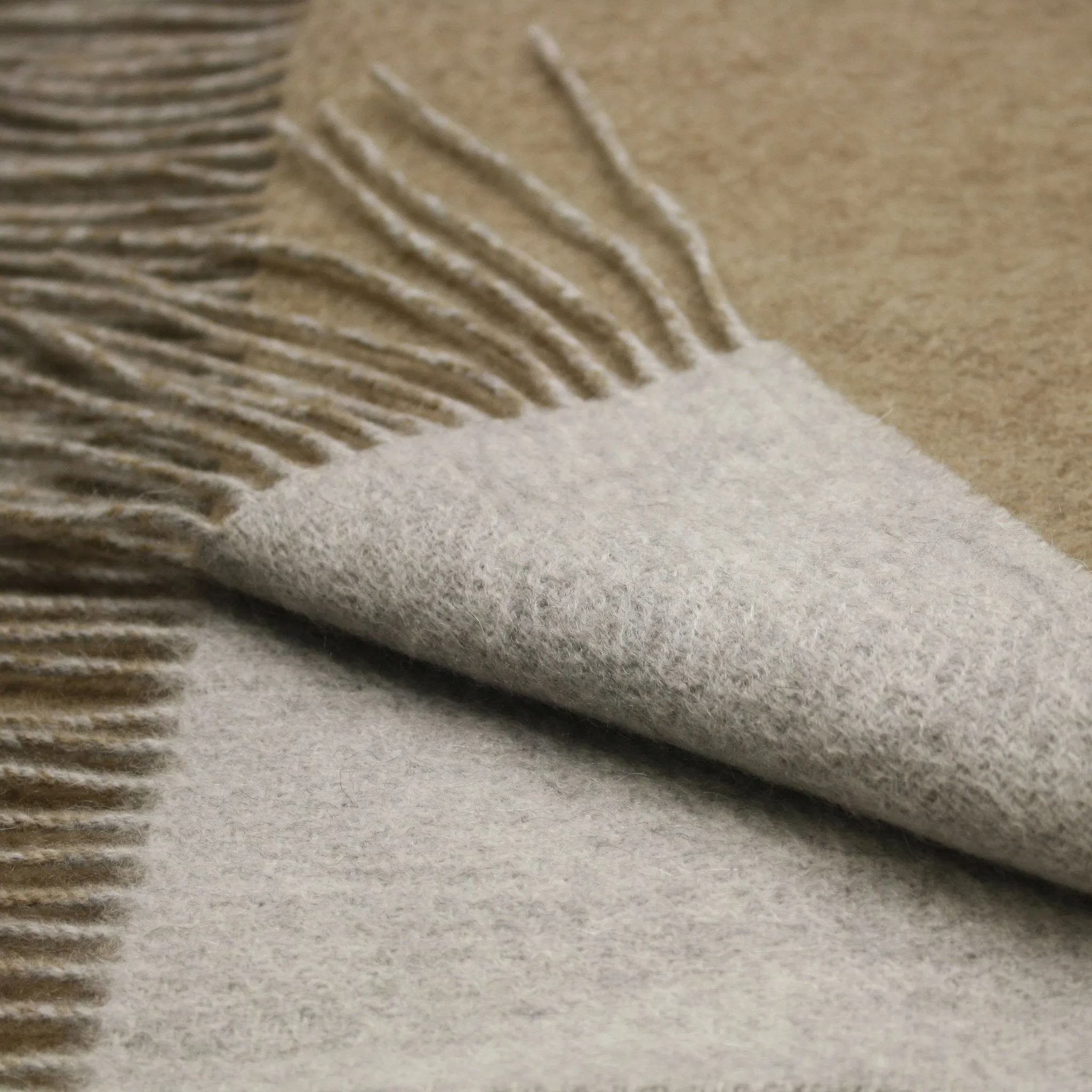 Camel Silver Cashmere Woven Double Face Scarf