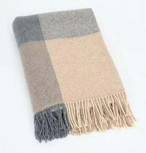 Cashmere Charcoal Block Throw