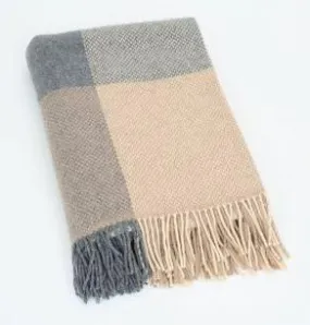 Cashmere Charcoal Block Throw