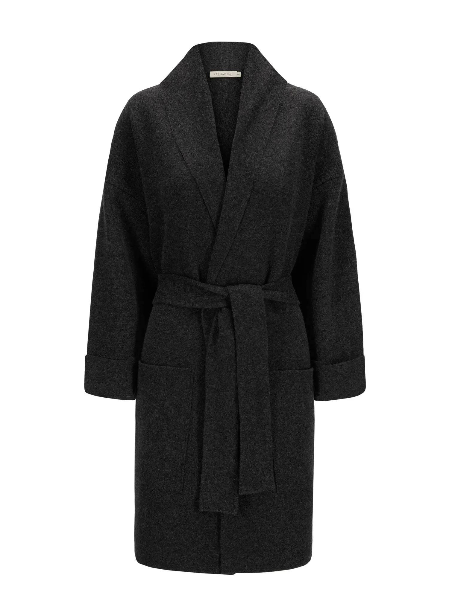 Cashmere coat "Liv" - charcoal