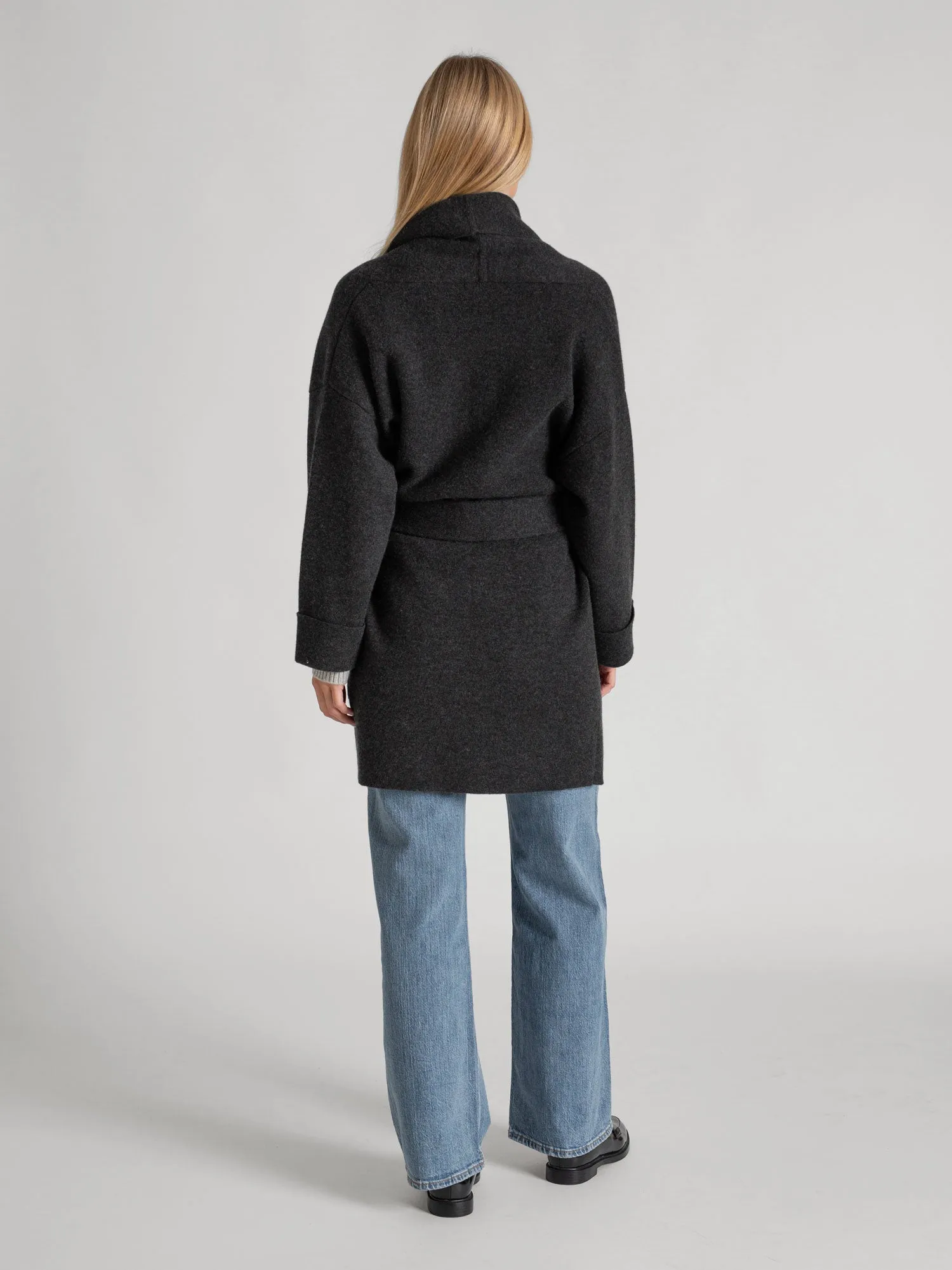 Cashmere coat "Liv" - charcoal