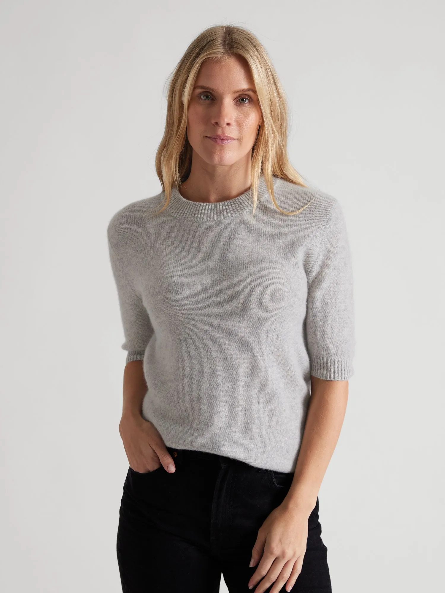 Cashmere sweater  "Sofia sweater" - light grey