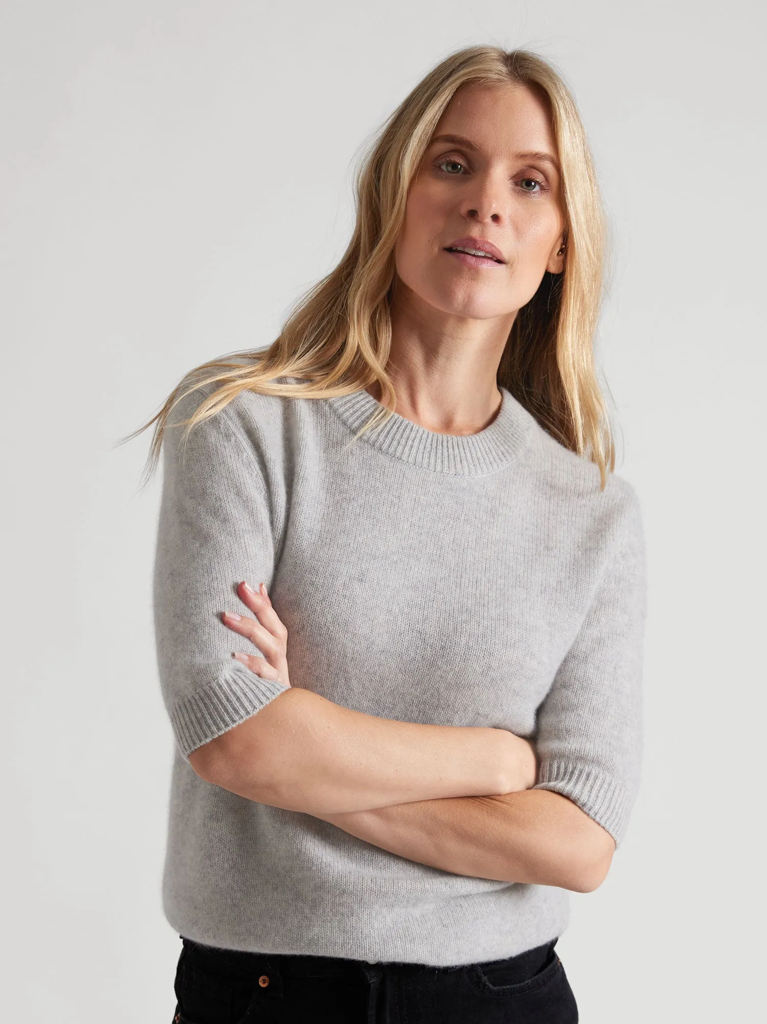 Cashmere sweater  "Sofia sweater" - light grey