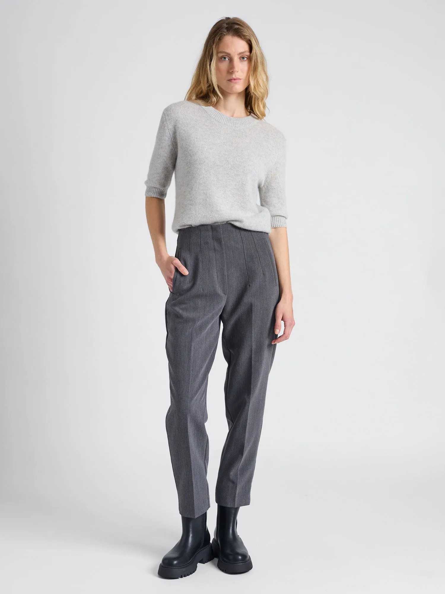 Cashmere sweater  "Sofia sweater" - light grey