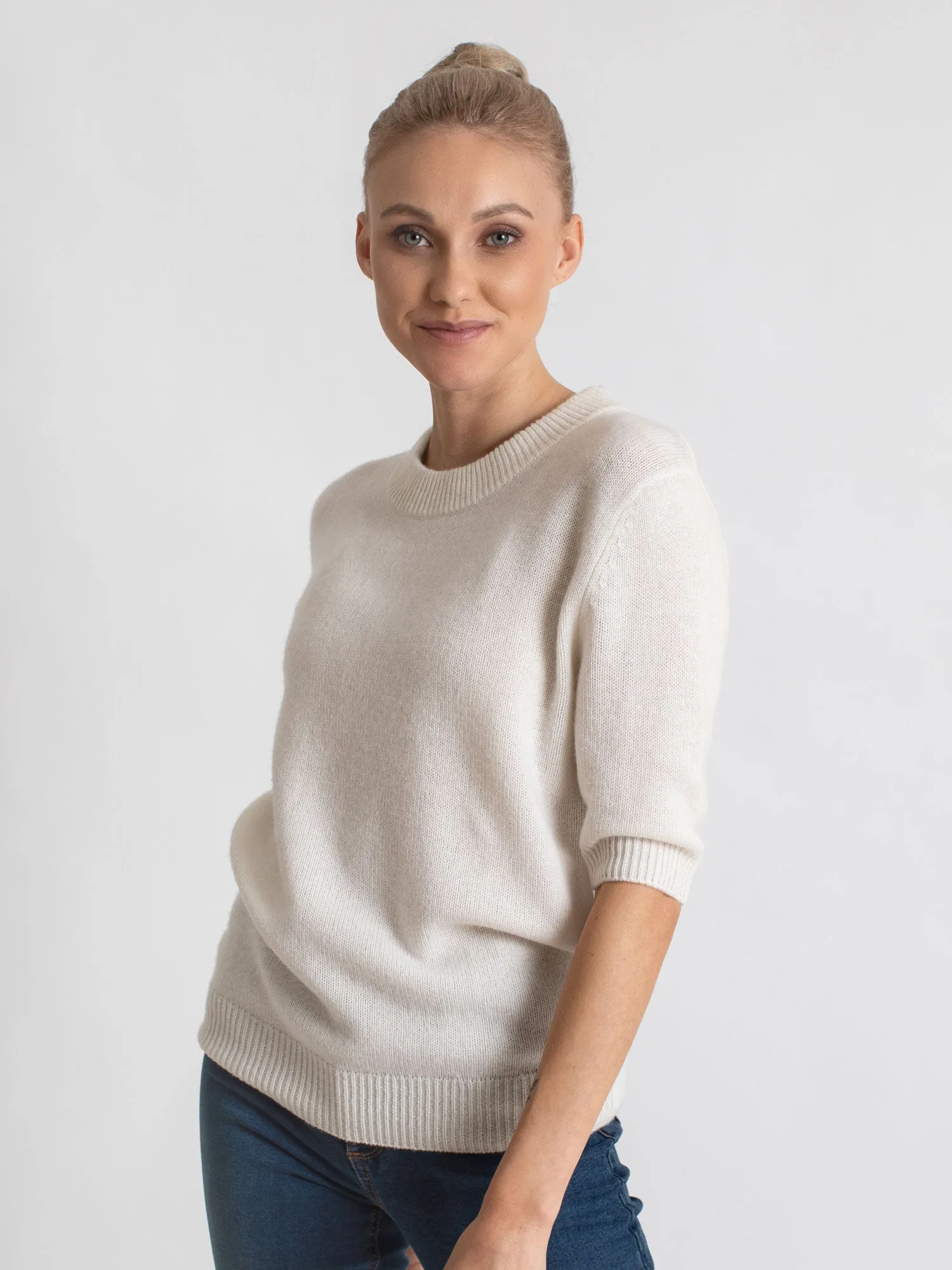 Cashmere sweater  "Sofia sweater" - white