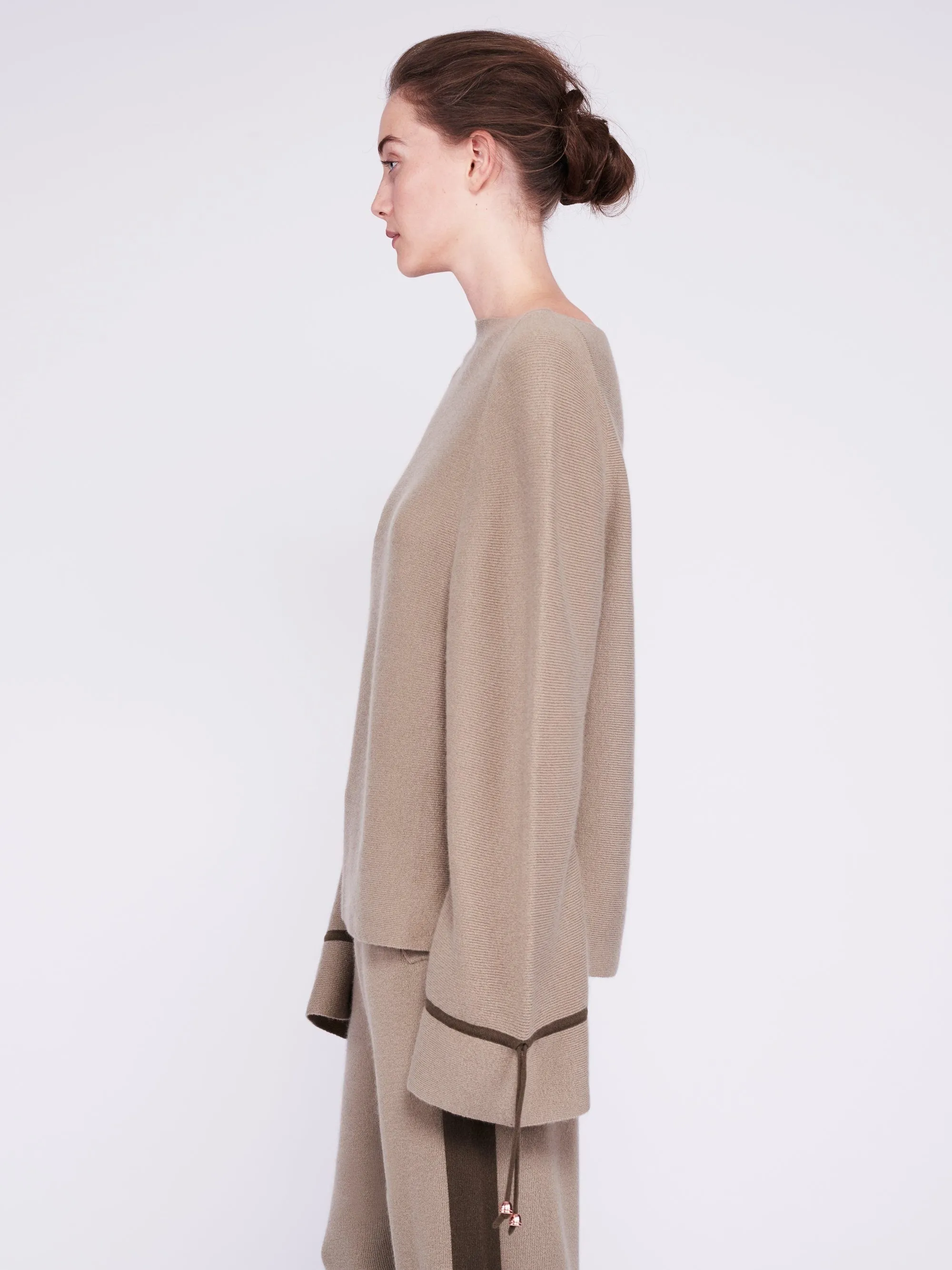 CMMC Bell Sleeve Cashmere Sweater - Moss x Military