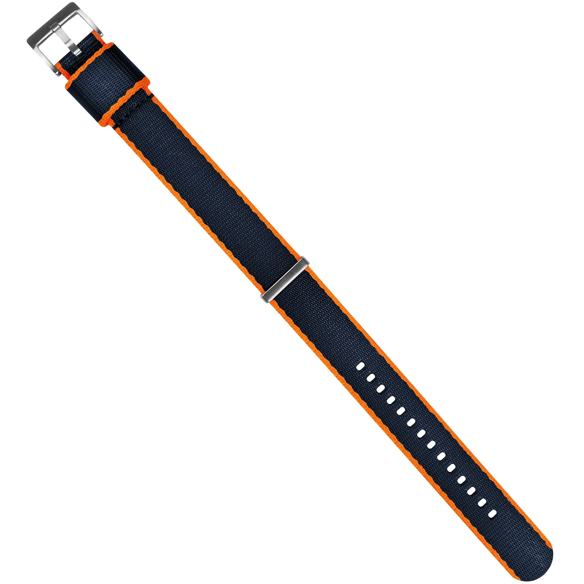 Dark Blue With Orange Edges Elite Nylon NATO® Style Watch Band (18mm, 20mm, 24mm SALE)