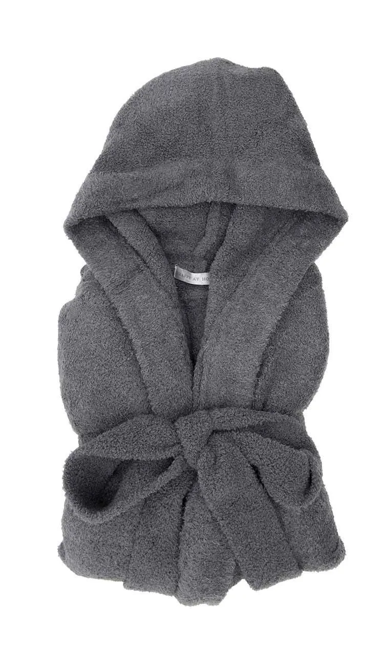 Dolce Hoodie Cover Up Robe in Charcoal Chenille