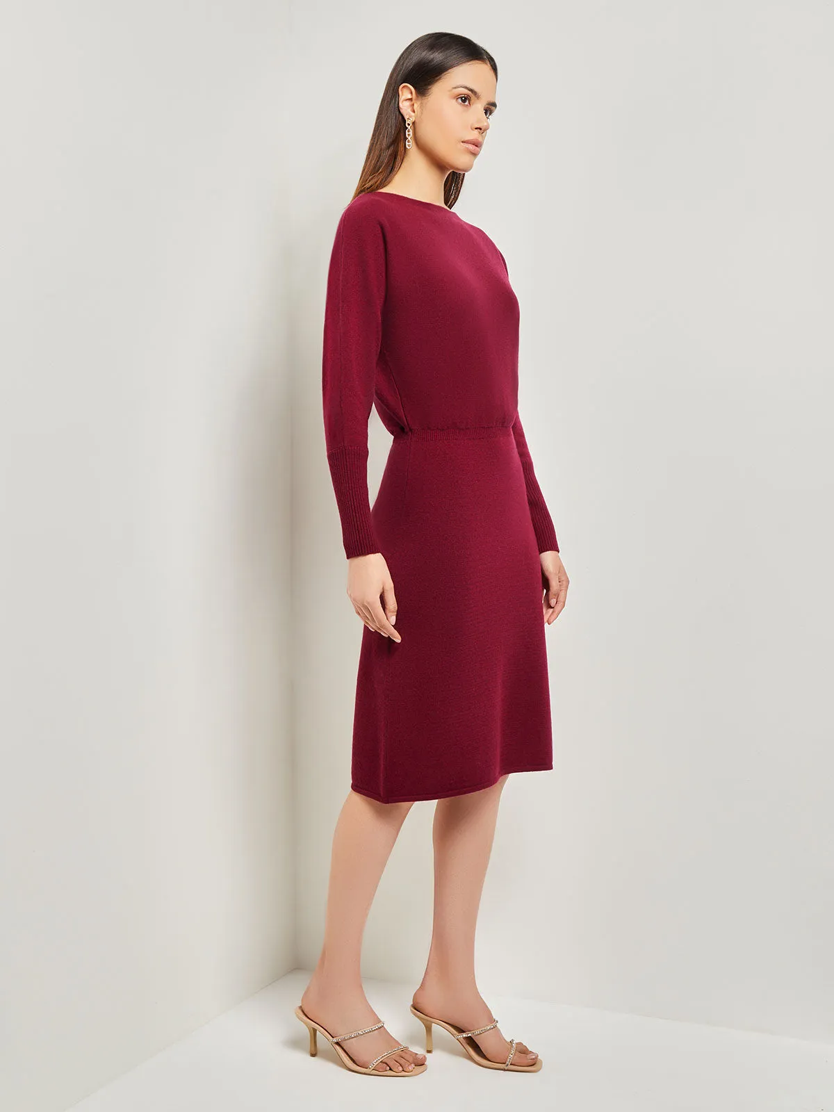 Dolman Sleeve Cashmere Dress, African Violet