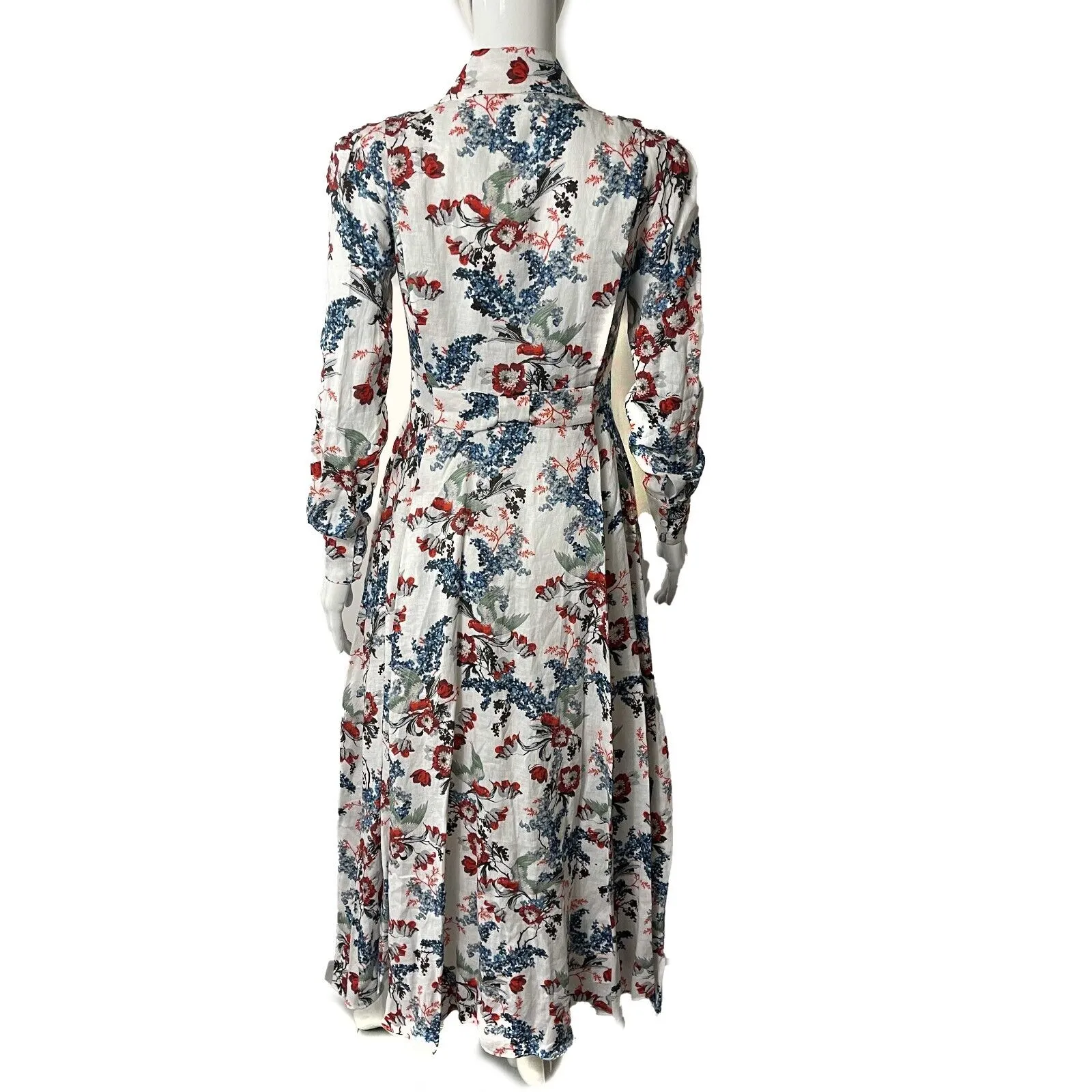 Erdem - New w/ Tags - Josianne Bird Blossom Linen Shirt-UK 6- US 2 - Dress