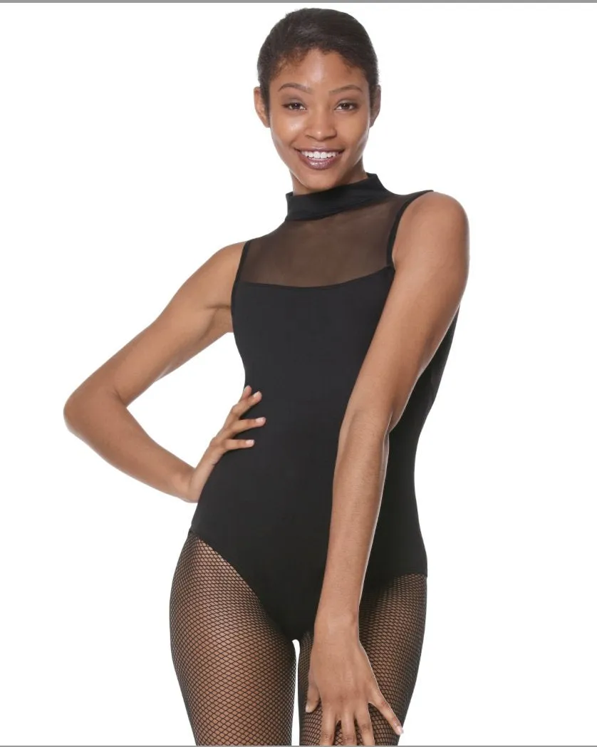 Eurotard Womens Silhouette Mesh Mock Neck Leotard