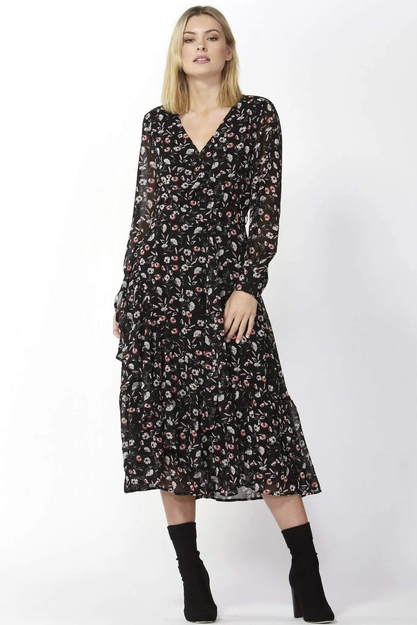 Fate   Becker Nolita Wrap Dress in Floral Print