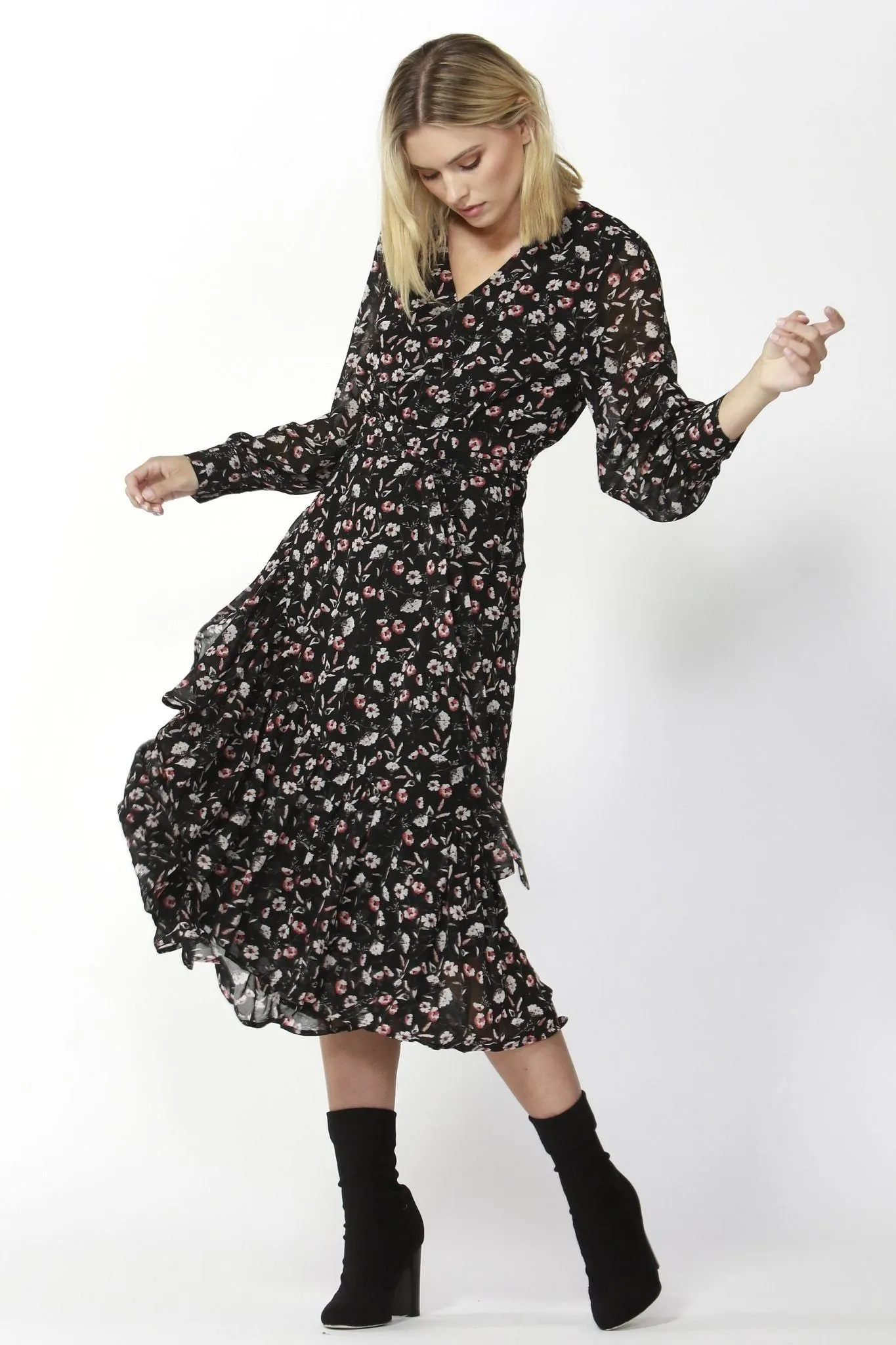 Fate   Becker Nolita Wrap Dress in Floral Print