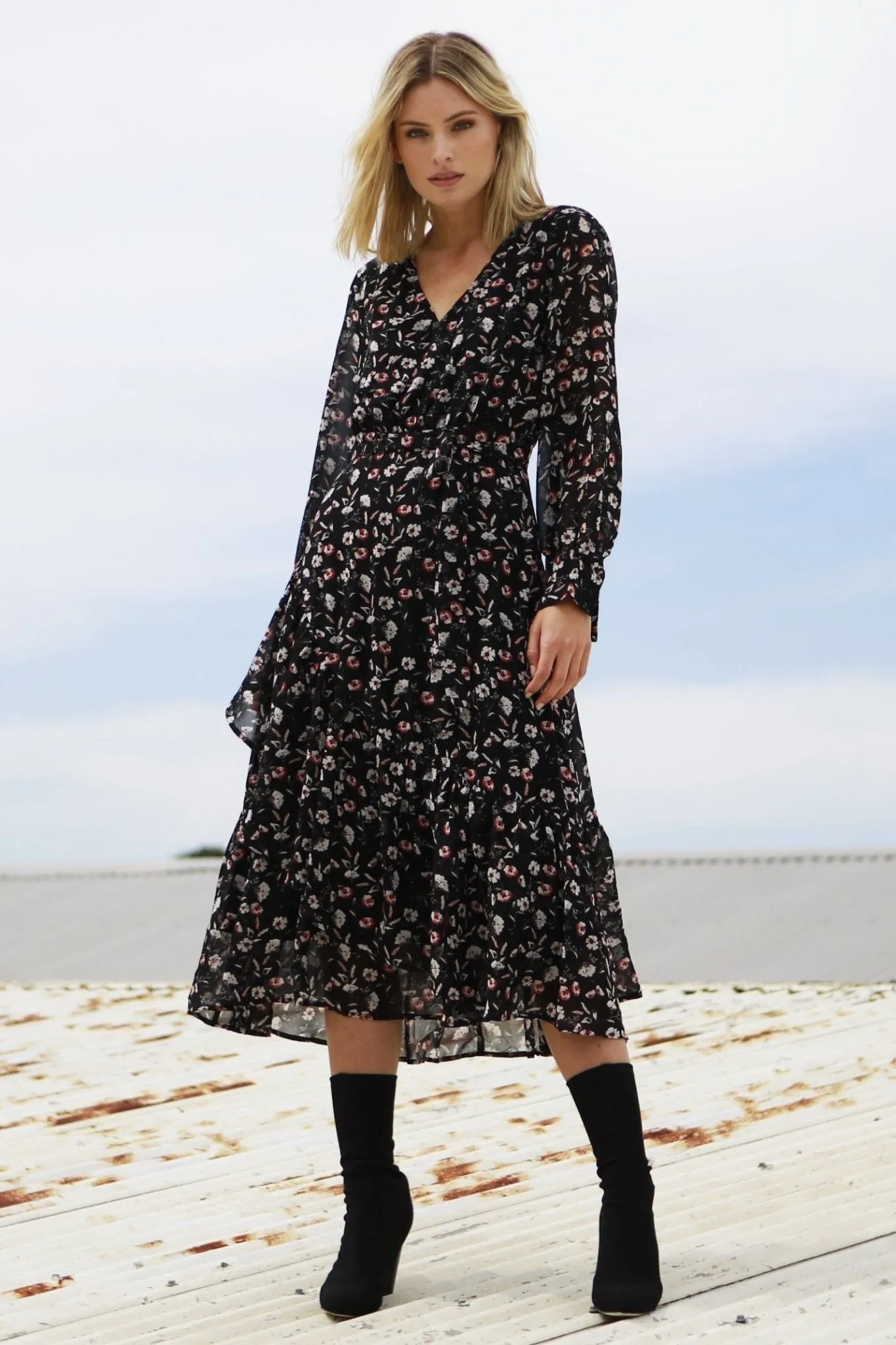 Fate   Becker Nolita Wrap Dress in Floral Print