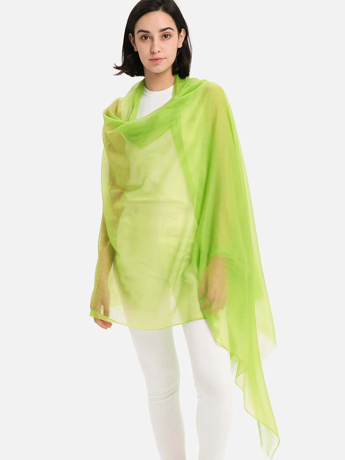 Featherlight Lime Cashmere Scarf