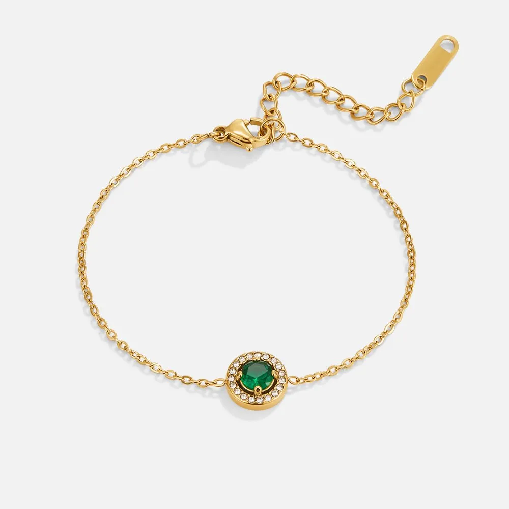 Green Emerald Crystal Bracelet