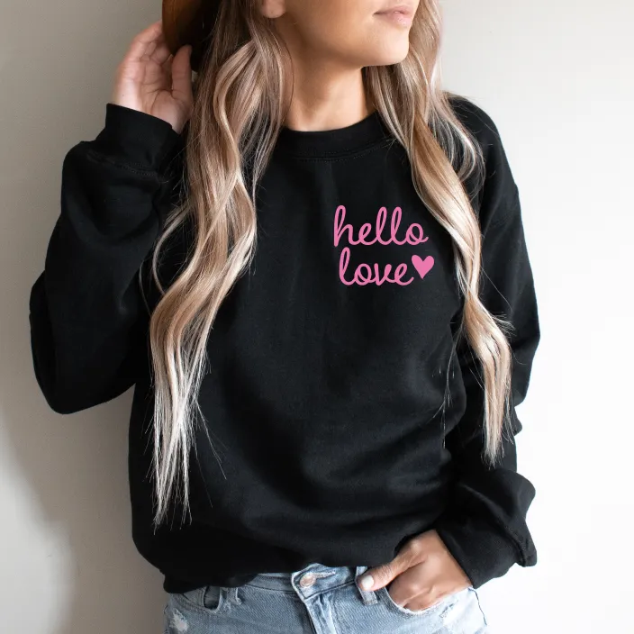 Hello Love • Black Pullover