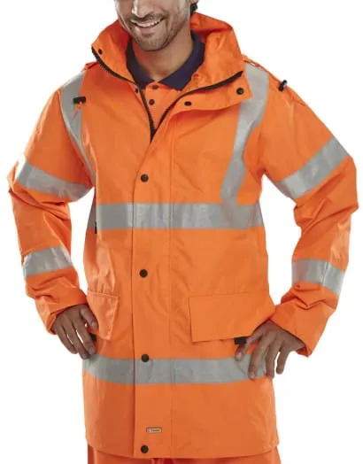 Hi Vis Breathable & Waterproof Jubilee Coat En471- Beeswift Jj