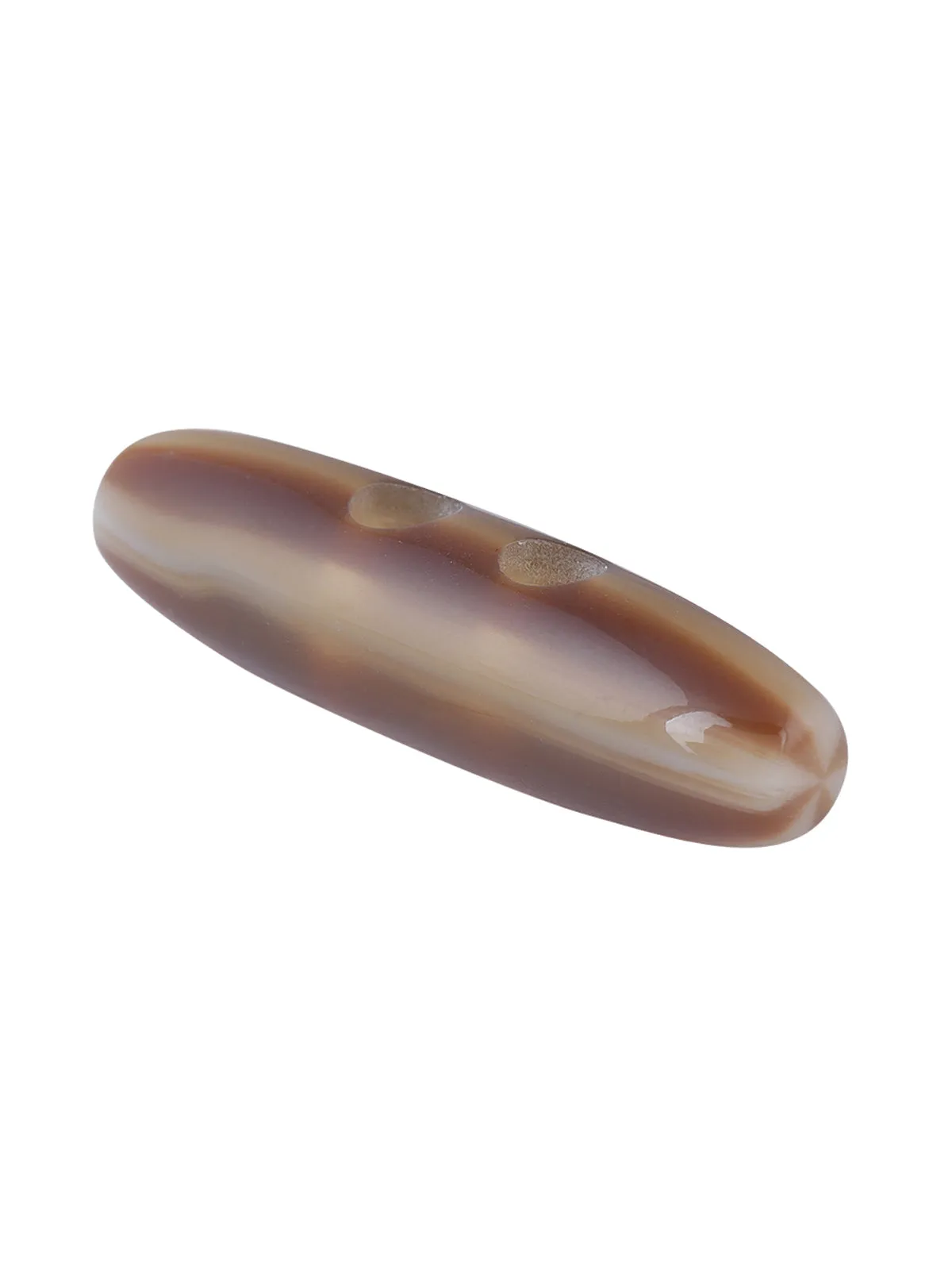 Imitation Horn 2-Hole Brown Shaded Oval Shape Toggle Button