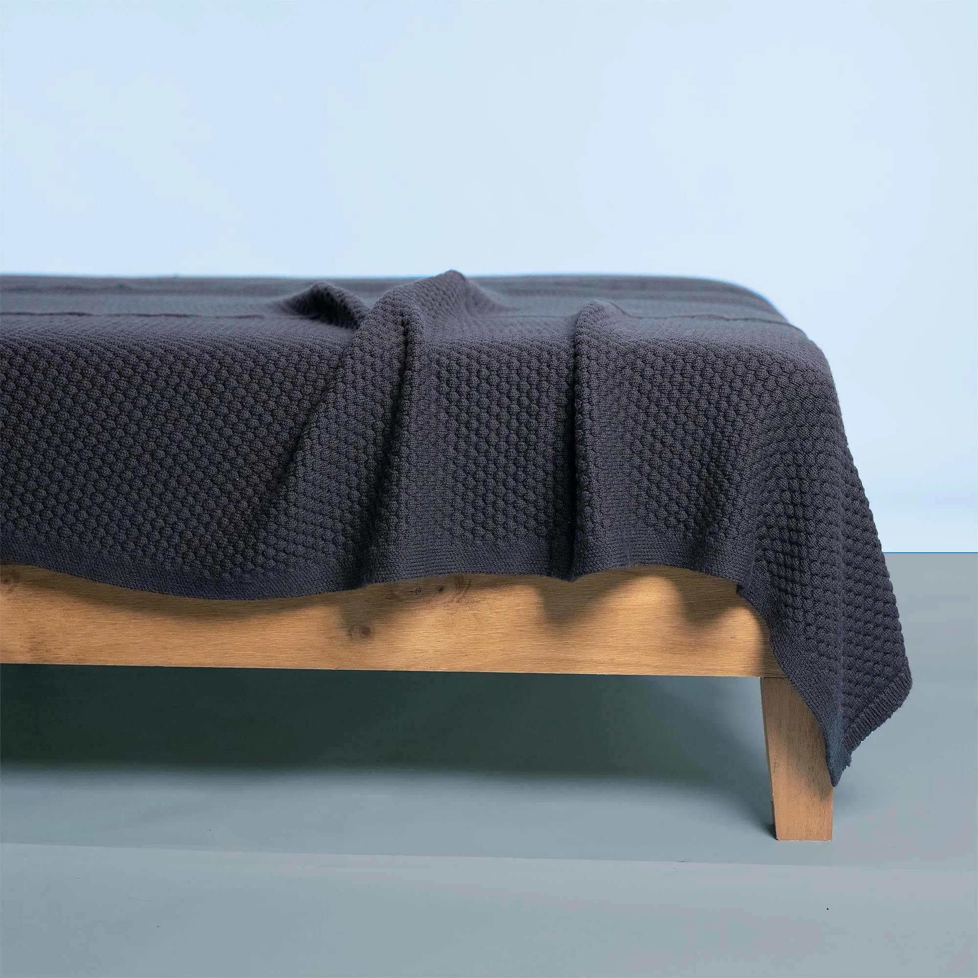 JUNEAU 100% Organic Merino Wool Knit Blanket (No Latex, No Polyamide, Biodegradable)