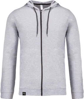 Lightweight Heather Gray Melange Contrast Sweat Jacket - KRB K438