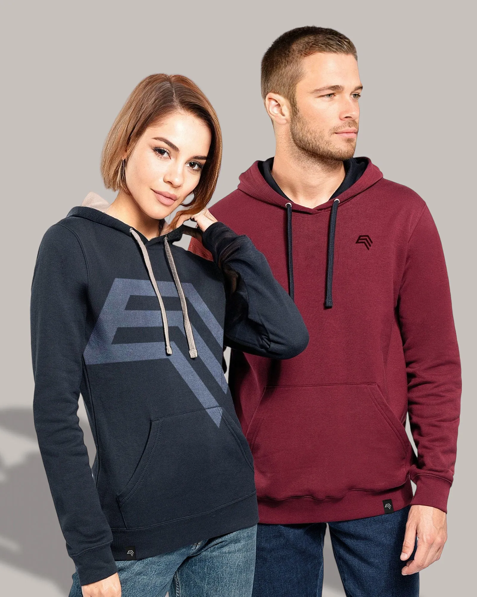 KRB K446 ― Bi-Color Hoodie Sweatshirt - Lila / Grau