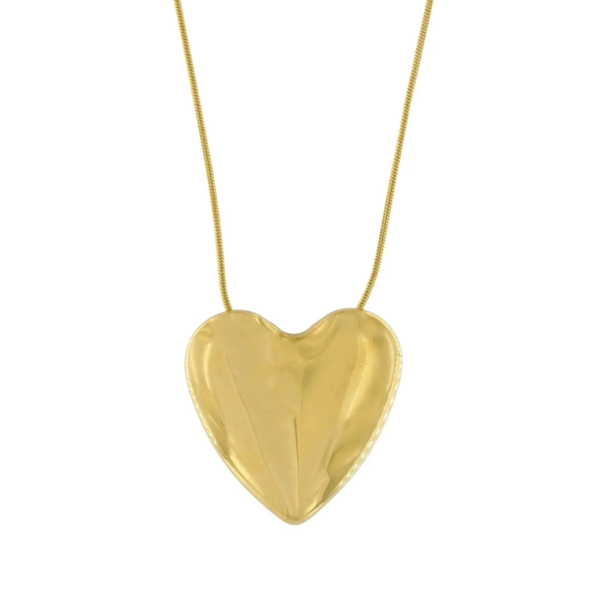 Love Waterproof Mega Heart Necklace 18K Gold Plating