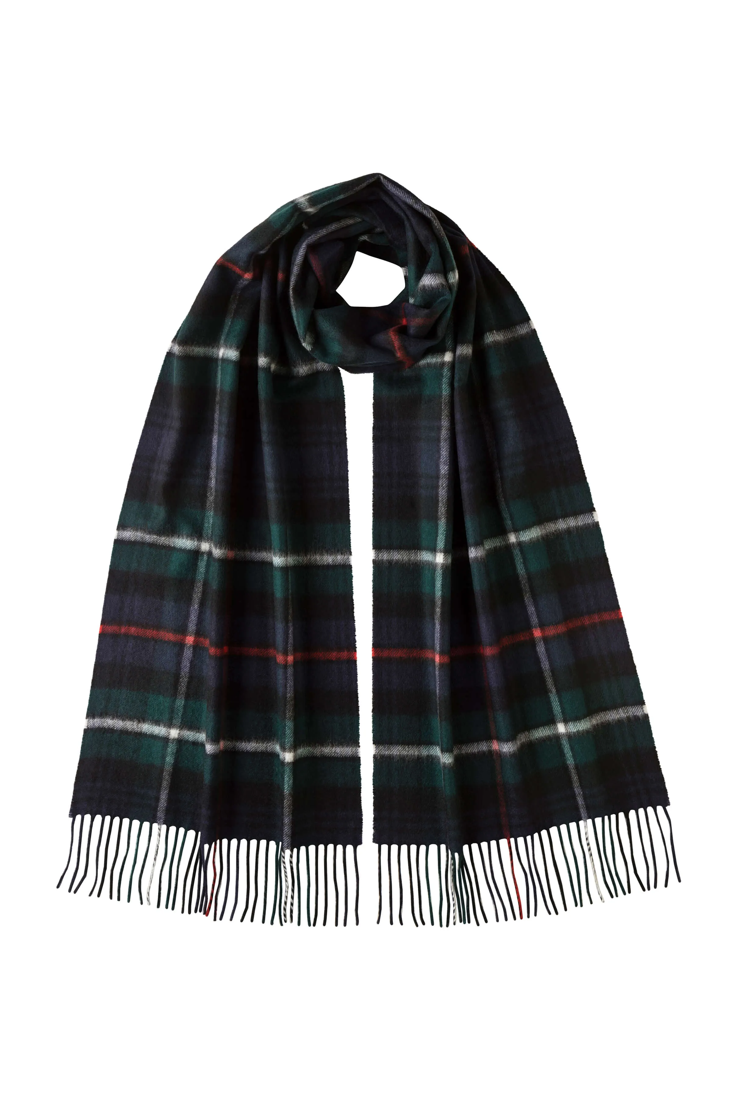 MacKenzie Tartan Wide Cashmere Scarf