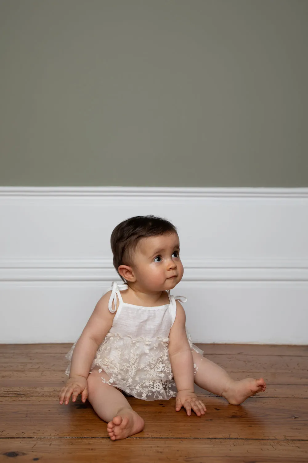 MADELINE ROMPER DRESS - Natural White