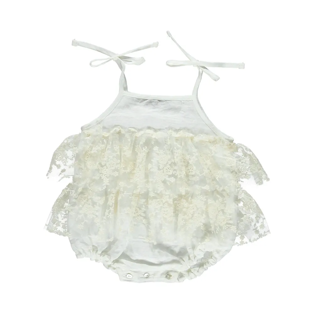 MADELINE ROMPER DRESS - Natural White