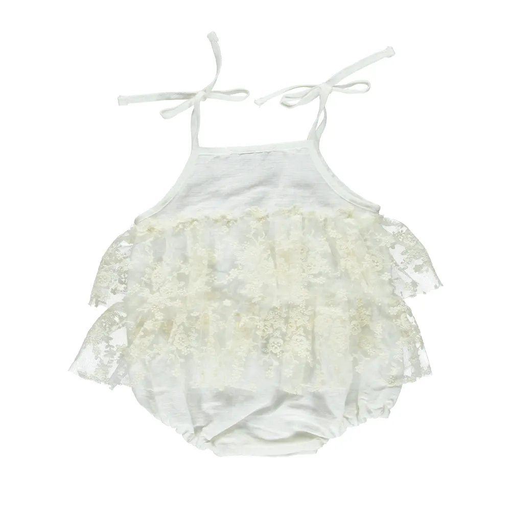 MADELINE ROMPER DRESS - Natural White