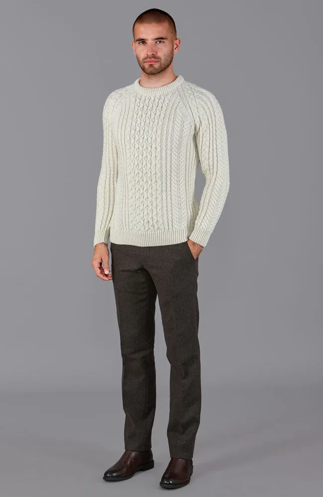 Mens 100% Chunky Merino Wool Fisherman's Jumper