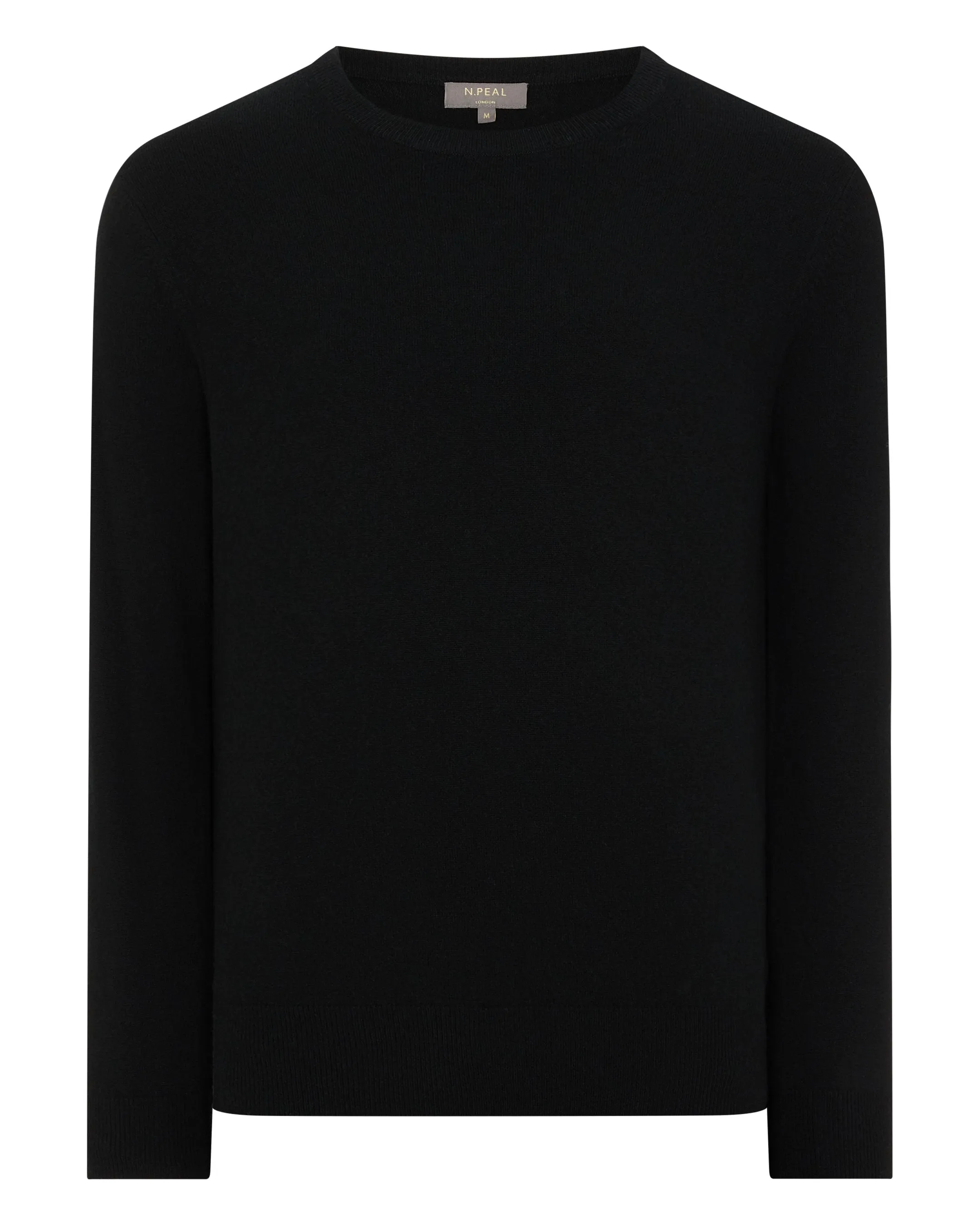 Men's Oxford Round Neck Cashmere Sweater Black