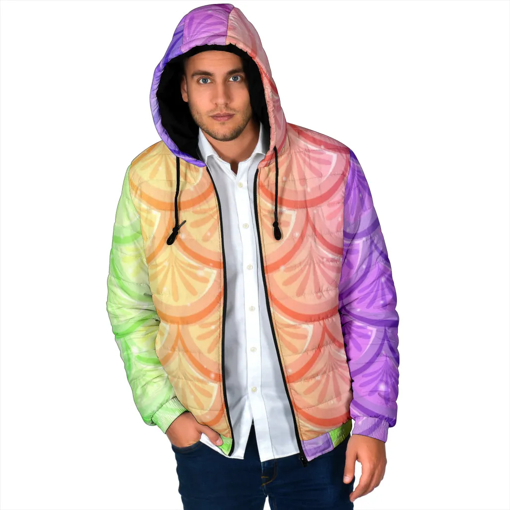 Mermaid Scales Men's Padded Hooded Jacket