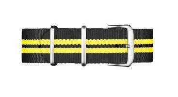 Nylon Strap Black Yellow 22mm 169.555.80