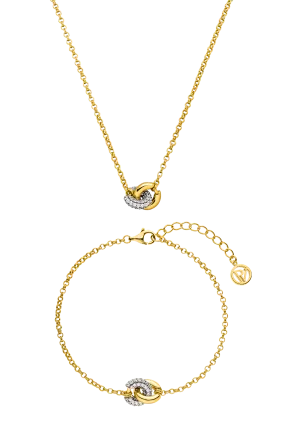 Pure Necklace & Bracelet Set Gold