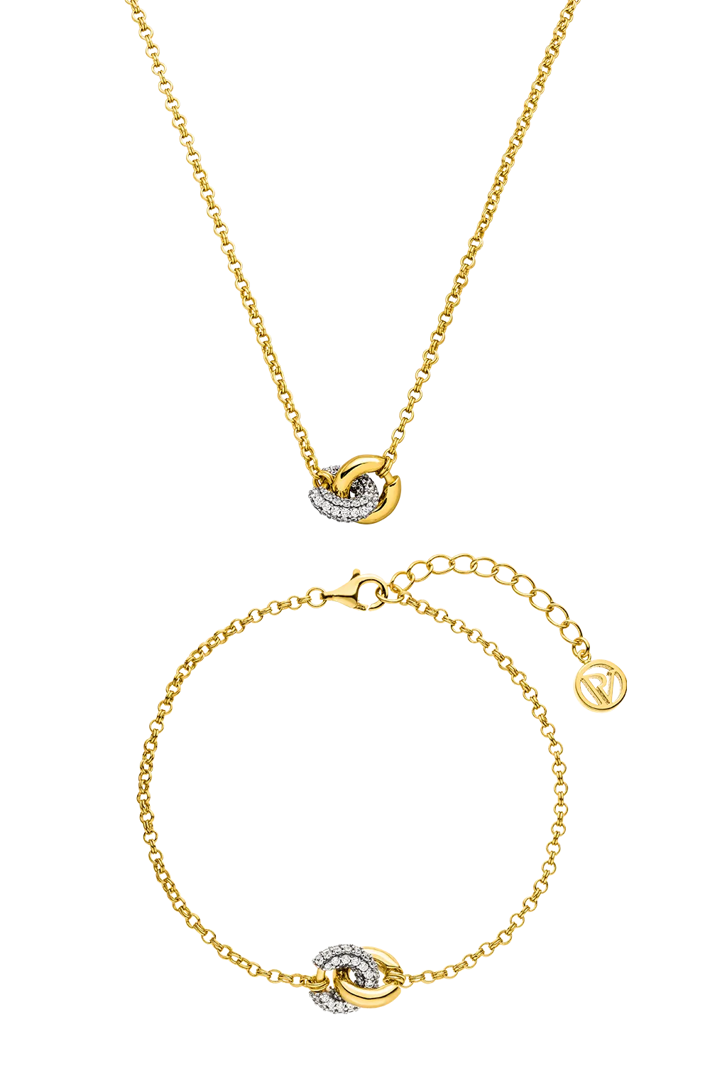 Pure Necklace & Bracelet Set Gold