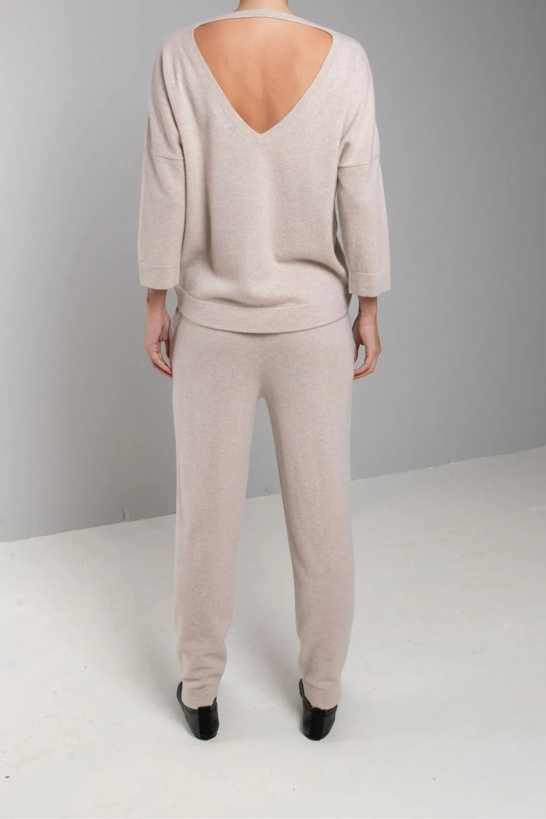 RECYCLED CASHMERE SIDE SLIT PANT