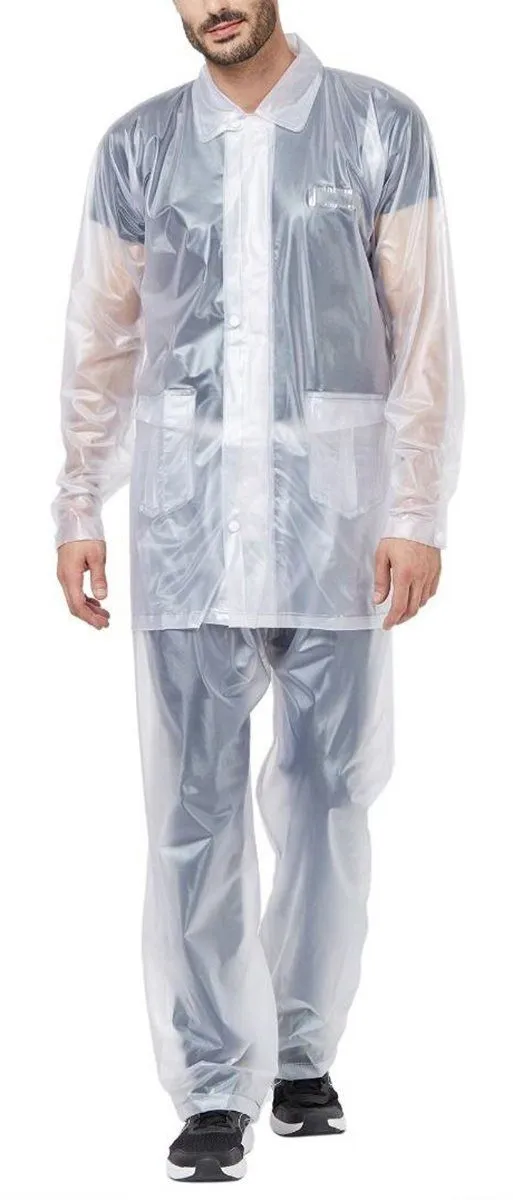 Romano nx 100% Waterproof White Rain Coat Men with Jacket and Pant