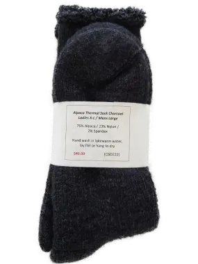 S222 Alpaca Thermal Sock Charcoal Ladies XL / Mens Large