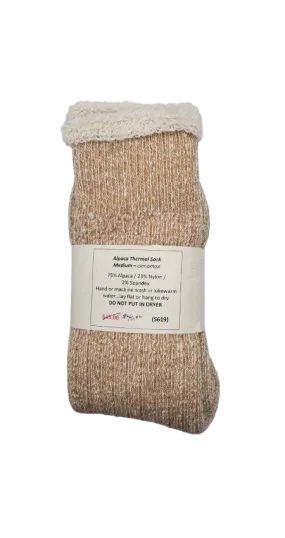 S619 Alpaca Thermal Sock Cinnamon Medium