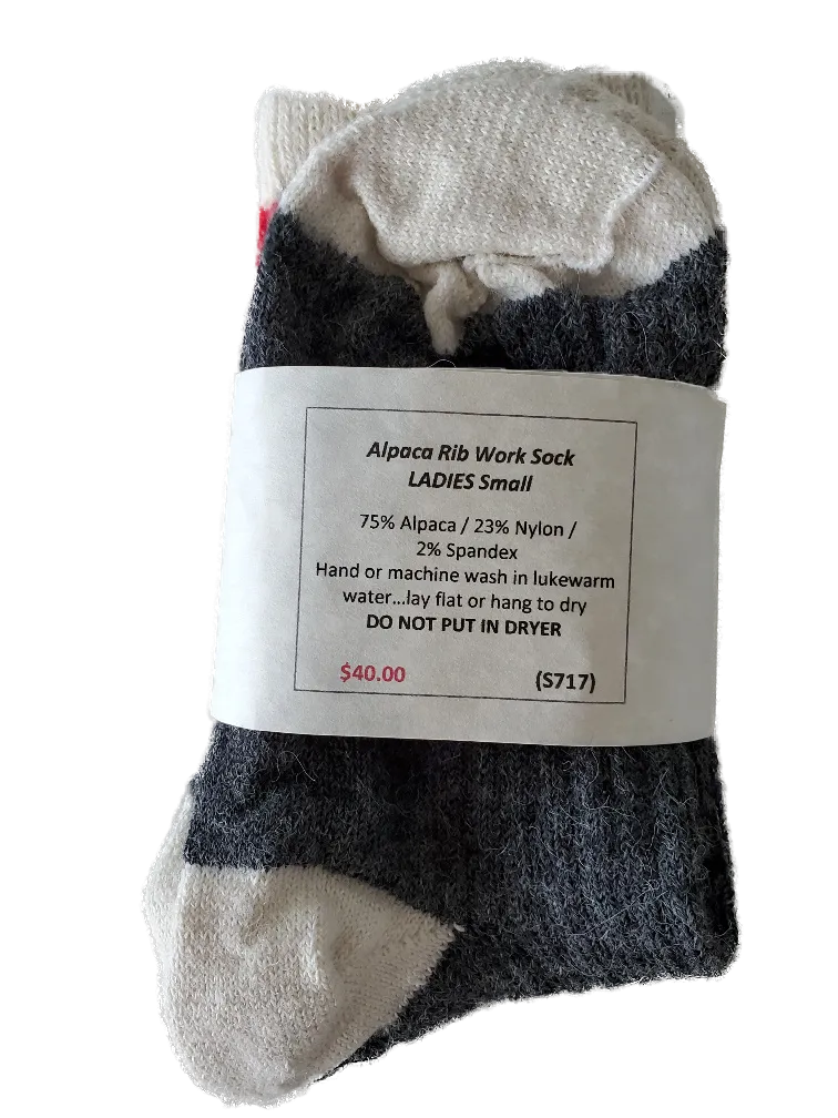 S717 Alpaca Rib Traditional Sock Ladies Small