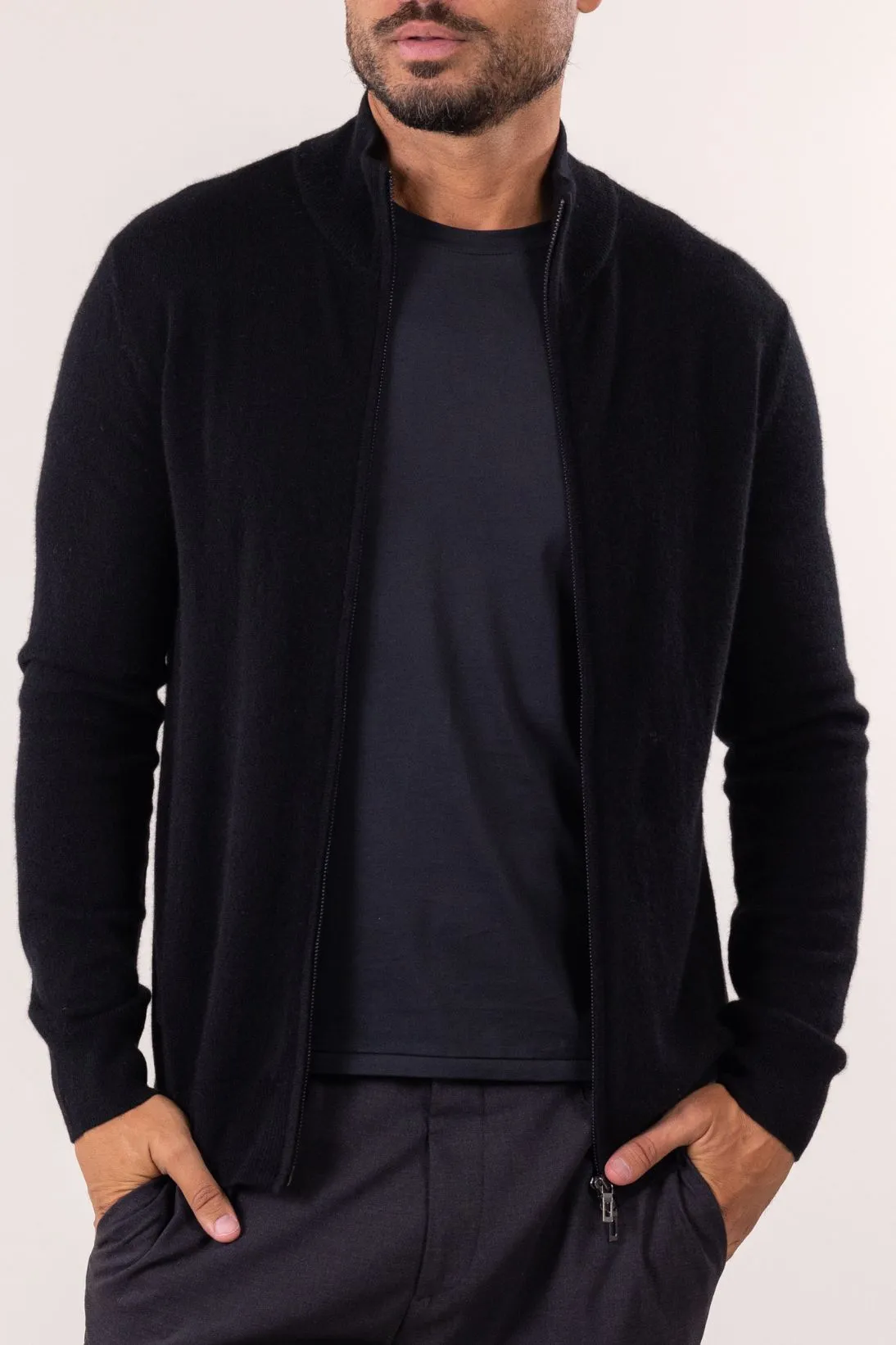 SUSTAINABLE CASHMERE ZIP CARDIGAN